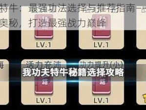 我功夫特牛：最强功法选择与推荐指南——探索顶级武技奥秘，打造最强战力巅峰