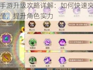 蜀门手游升级攻略详解：如何快速突破等级壁垒，提升角色实力