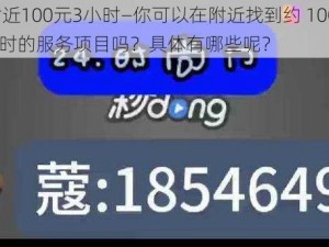 约附近100元3小时—你可以在附近找到约 100 元 3 小时的服务项目吗？具体有哪些呢？