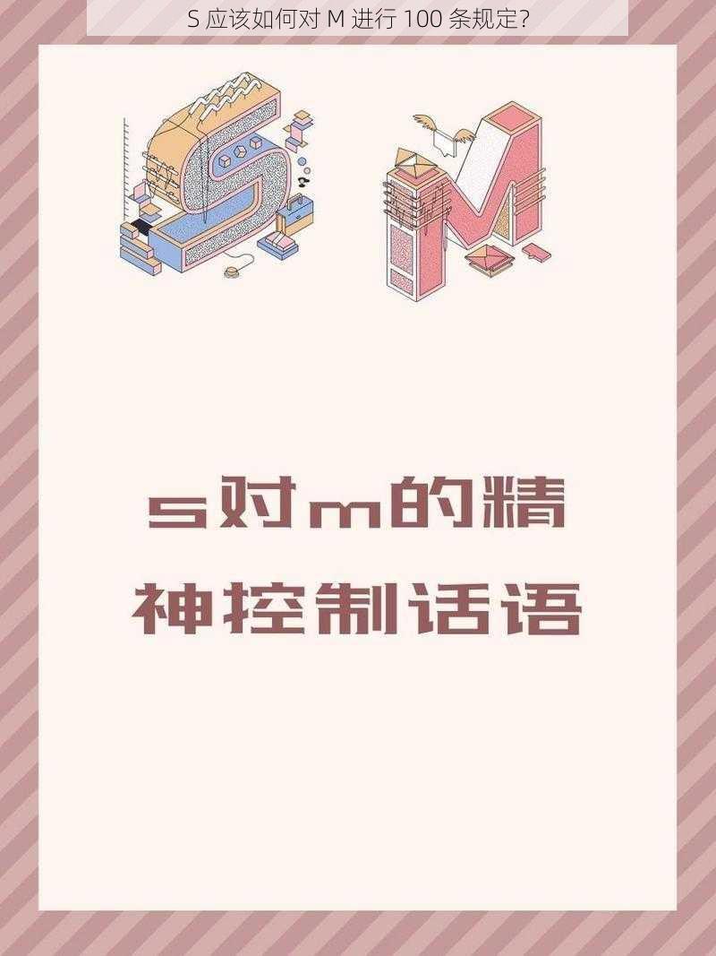 S 应该如何对 M 进行 100 条规定？