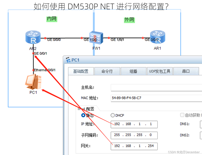 如何使用 DM530P NET 进行网络配置？