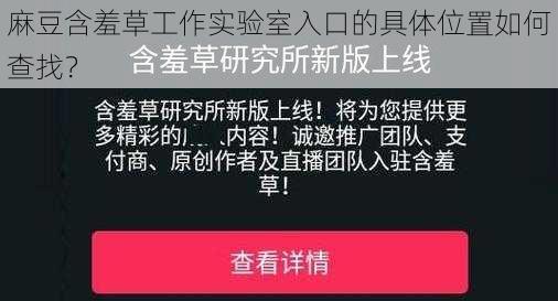 麻豆含羞草工作实验室入口的具体位置如何查找？