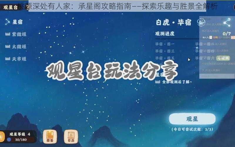 桃源深处有人家：承星阁攻略指南——探索乐趣与胜景全解析