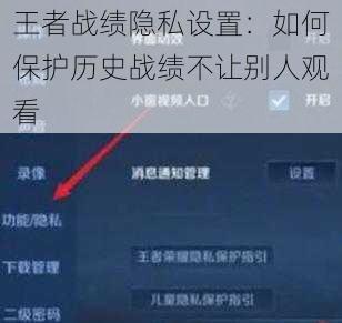 王者战绩隐私设置：如何保护历史战绩不让别人观看