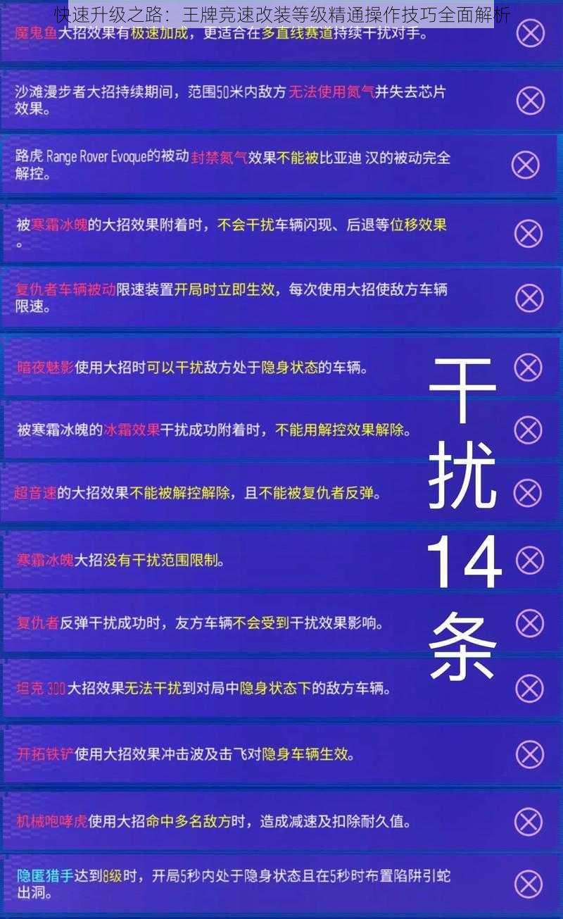 快速升级之路：王牌竞速改装等级精通操作技巧全面解析