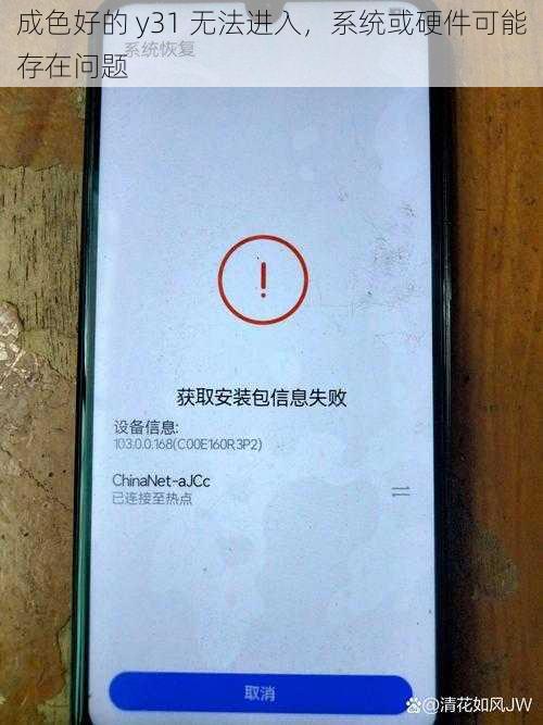 成色好的 y31 无法进入，系统或硬件可能存在问题