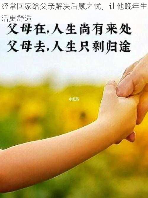 经常回家给父亲解决后顾之忧，让他晚年生活更舒适