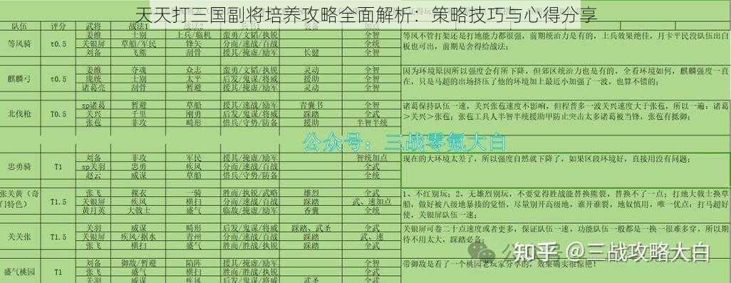 天天打三国副将培养攻略全面解析：策略技巧与心得分享