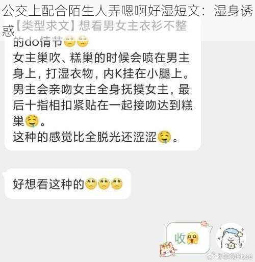 公交上配合陌生人弄嗯啊好湿短文：湿身诱惑