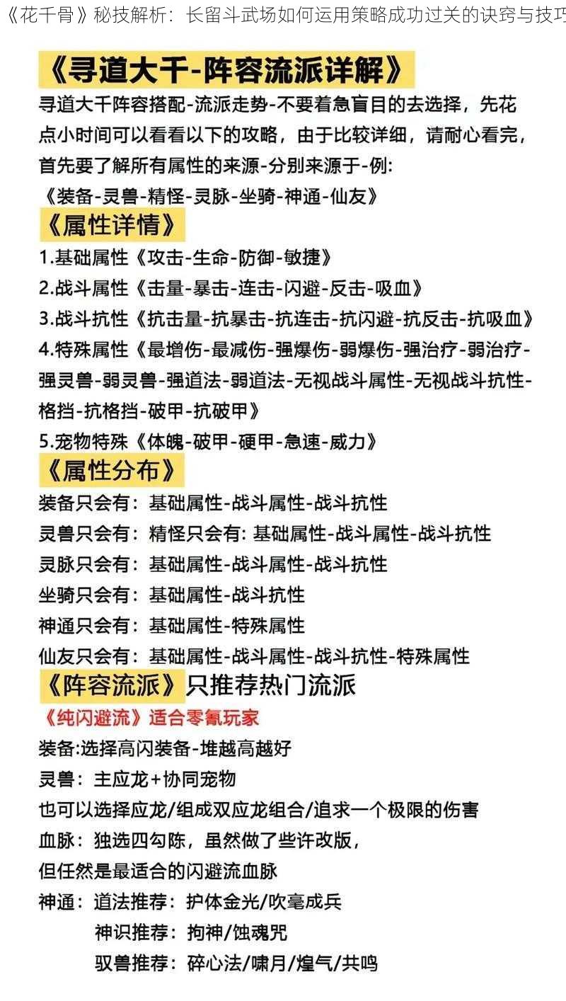 《花千骨》秘技解析：长留斗武场如何运用策略成功过关的诀窍与技巧