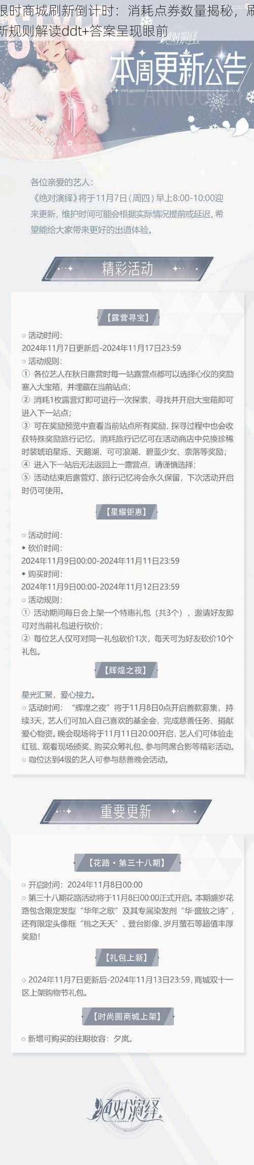 限时商城刷新倒计时：消耗点券数量揭秘，刷新规则解读ddt+答案呈现眼前