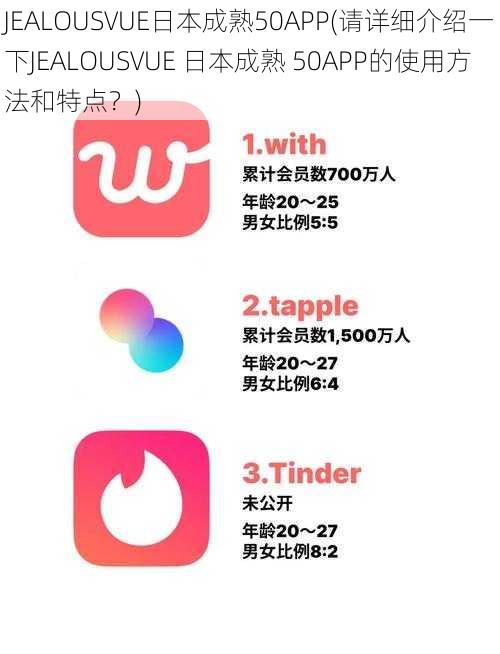 JEALOUSVUE日本成熟50APP(请详细介绍一下JEALOUSVUE 日本成熟 50APP的使用方法和特点？)