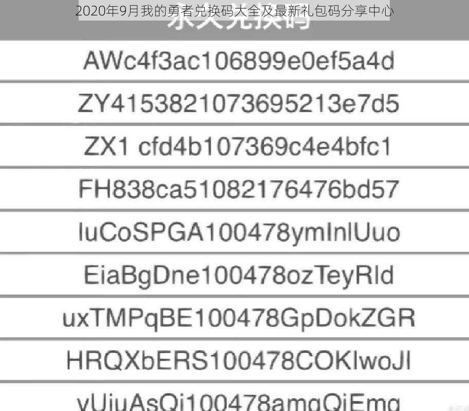 2020年9月我的勇者兑换码大全及最新礼包码分享中心