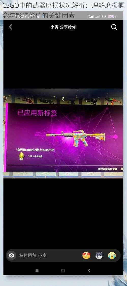 CSGO中的武器磨损状况解析：理解磨损概念与影响价值的关键因素