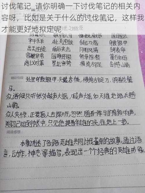 讨伐笔记_请你明确一下讨伐笔记的相关内容呀，比如是关于什么的讨伐笔记，这样我才能更好地拟定呢